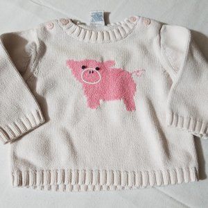 Gymboree Animal Crackers 6-12 month Pig sweater used